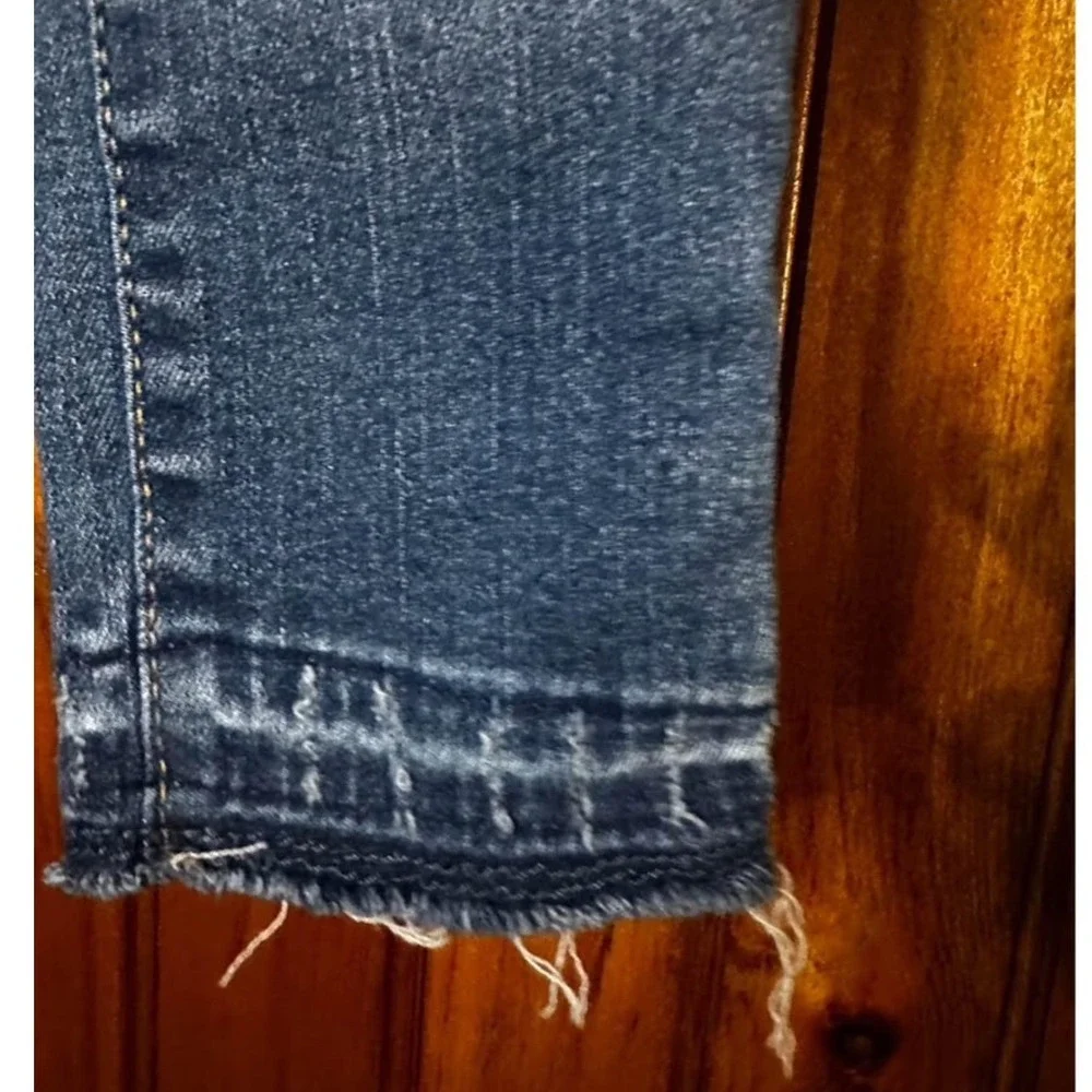 Baby Gap Disney Jegging 4T Blue Minnie Mouse High Stretch Raw Hem Denim